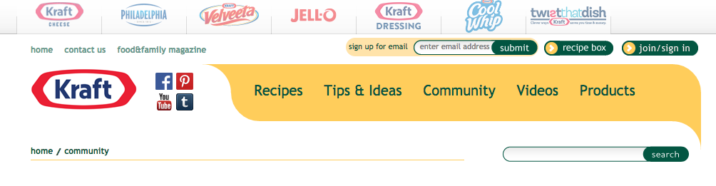 Kraft food crowdsourcing community