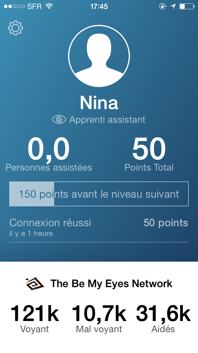 mon compte be my eyes aide aveugles application iphone 